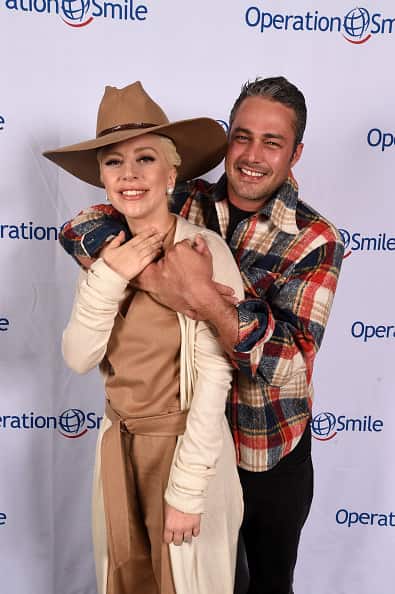 Lady gaga and taylor kinney attend celebrity ski and smile chall