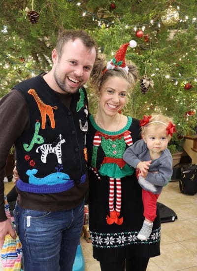 John and Abbie In Christmas Sweaters