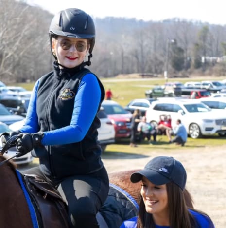 Aliannah Simms on Horseback Beside Leah Messer