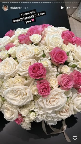 Kris Jenner IG tristan thompson mother's day bouquet 2022