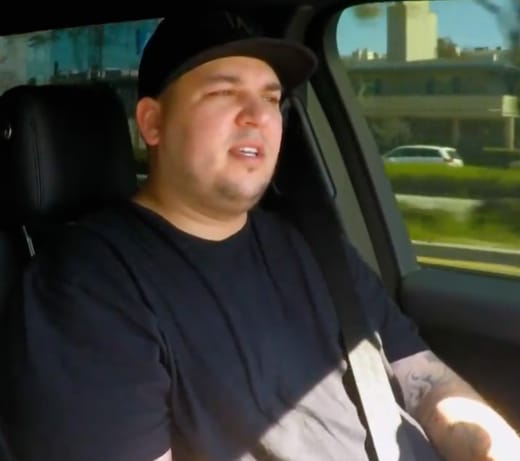 Rob Kardashian in a Car