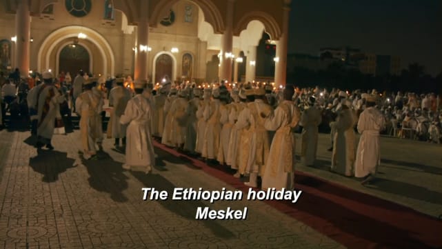 Later, Biniyam is at an Ethiopian holiday