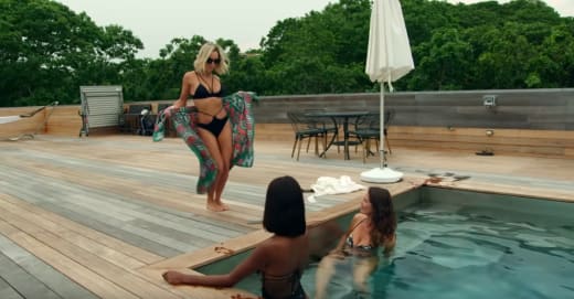 Real Housewives of Miami having fun by the pool