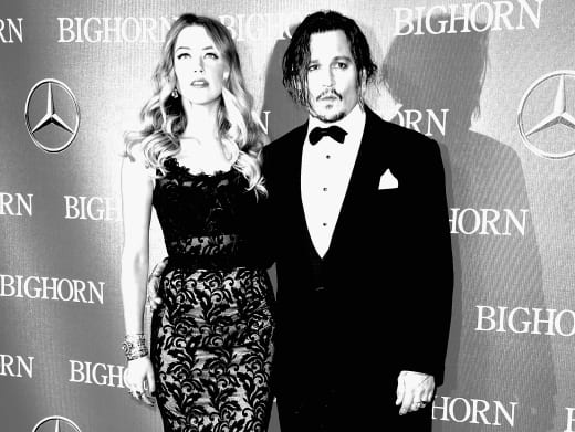 Amber Heard and Johnny Depp in Black and White