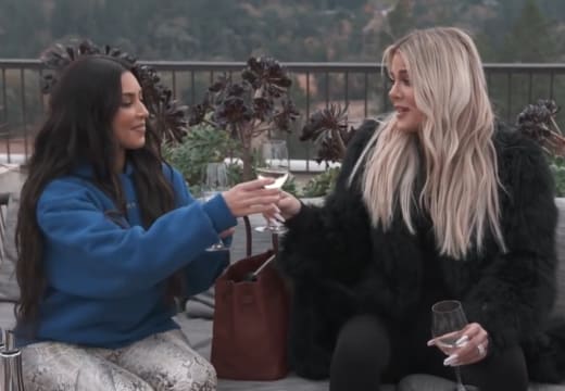 Kim Kardashian and Khloe Kardashian Taste Sweet Wine