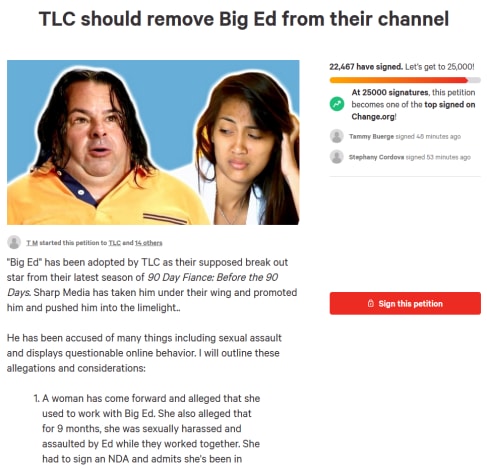 Big Ed Brown beantragt TLC, ihn vom 90-Tage-Verlobten zu entlassen