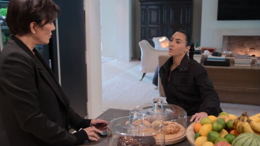 Kim Kardashian Chats Excitedly with Kris Jenner