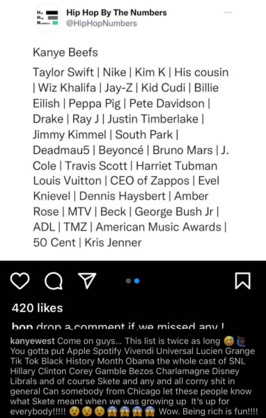 Kanye's List