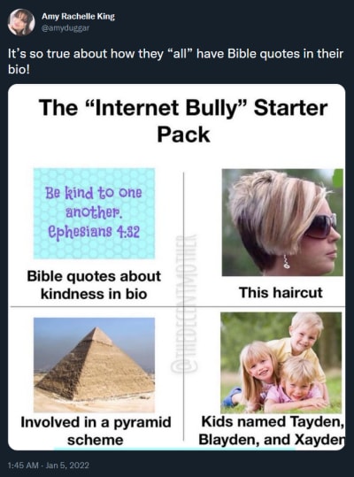 Amy Duggar tweet - internet bullies all have bible verses in their bios