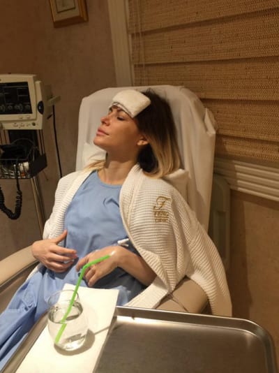 Crystal Hofner recovers after removing breast augmentation surgery