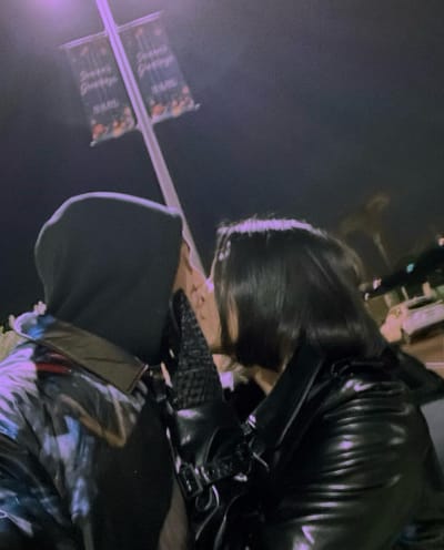 Kourtney Kardashian and Travis Barker Lock Lips at Night