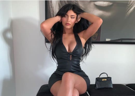 Kylie Jenner In a Black Dress