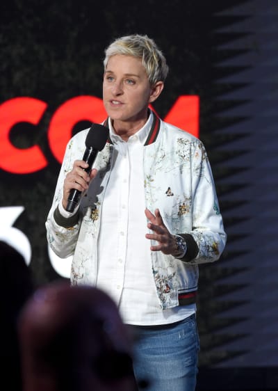 Ellen DeGeneres on the Mic