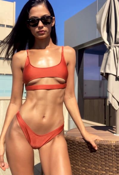 Juliana Custodio in a Blood Orange Bikini