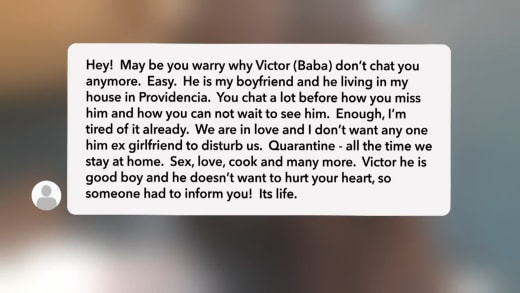 Ellie Rose received a message from Victor's side piece