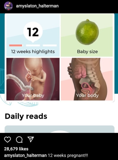 Amy Slaton IG 12 weeks pregnant