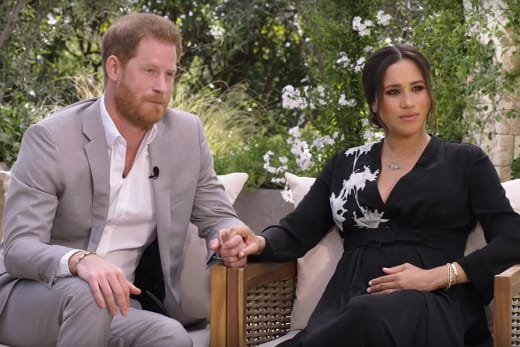 Prince Harry and Meghan Markle with Oprah