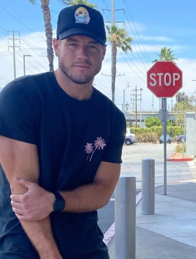 Colton Underwood and a Stop Sign