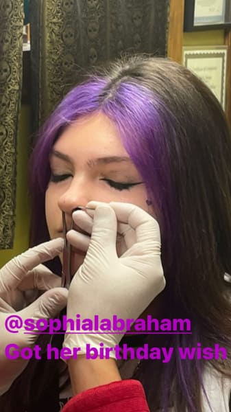 Sophia Abraham IG gets septum piercing