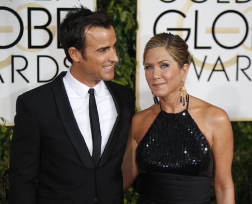 Jennifer Aniston and Justin Theroux at the Golden Globes