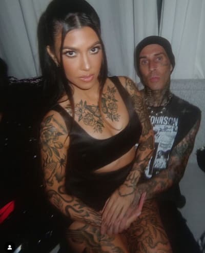 Kourtney Kardashian With Fake Tattoos