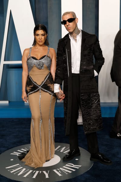 Kourtney Kardashian and Travis Barker at an Oscar night