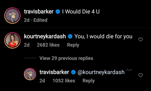 Kourtney Kardashian IG - you, I would die for you
