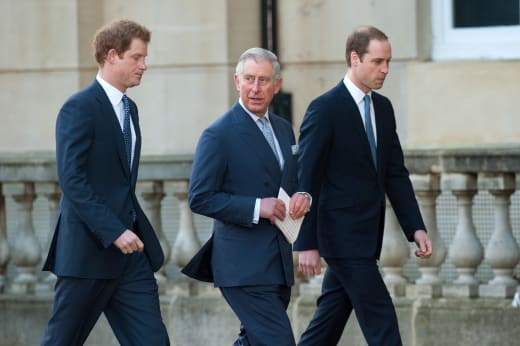 Princes Charles, William and Harry in London